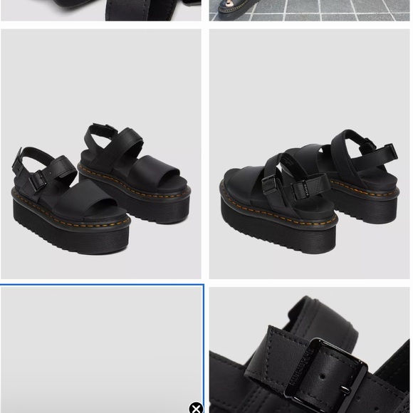 Dr Doc Martens Voss Women's Leather Strap Platform Sandals Heels Shoes in Black - Picture 12 of 13